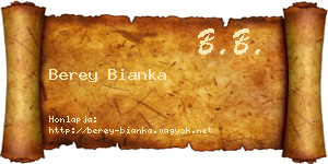 Berey Bianka névjegykártya